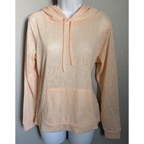 Original Weatherproof Vintage Tops - Weatherproof Lightweight Hoodie Sweater Womens Size Small Peach Orange Hooded